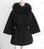 Womens coats 여성용 모피 후드가있는 긴 모직 코트와 크기의 ponchos 외투 Outerwear Coats 6819