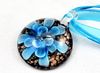 Ronde lampwork glas hanger ketting mode Italiaanse kunst murano 3D bloem goud stof glazen sieraden