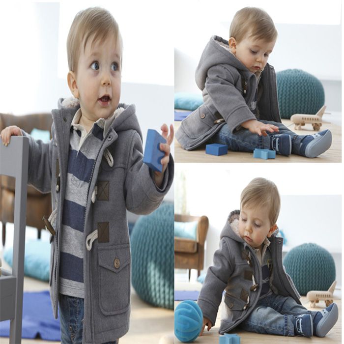 Retail Baby Boys Winter Trench Thickening Outerwear Children Hoodies ...