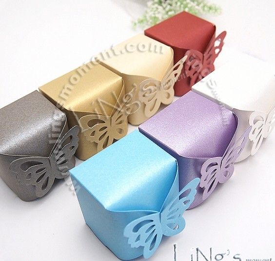 Butterfly Pattern Favor Favour Gift Candy Bomboniere Boxes Wedding