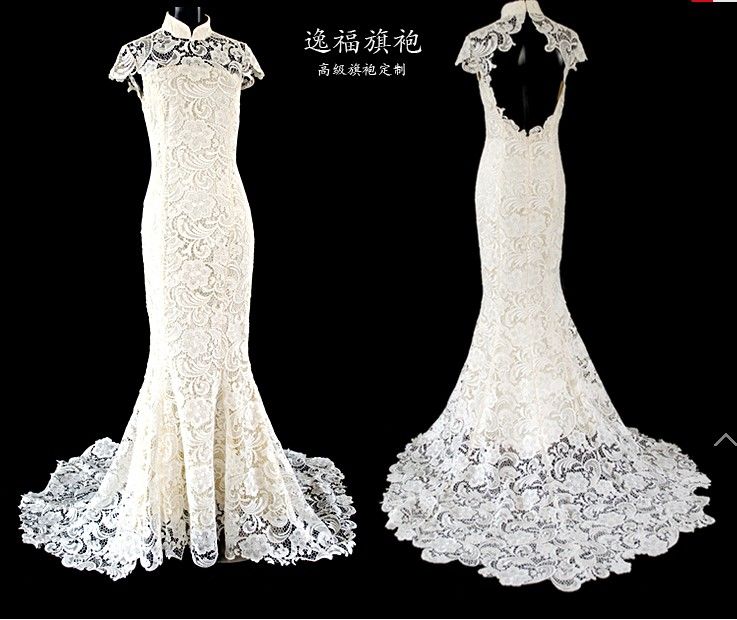 white lace cheongsam