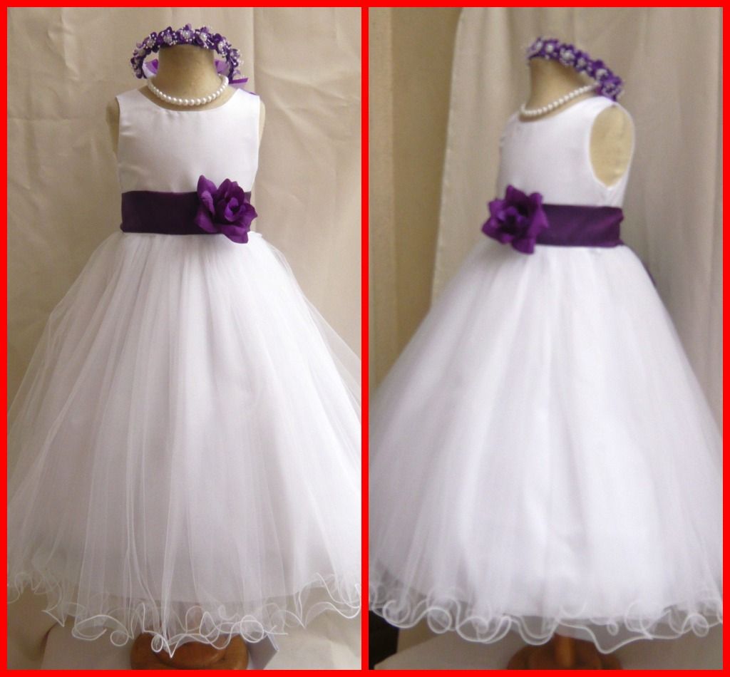 Custom Made Beautiful White Flower Girls Dresses For Weddings 2015