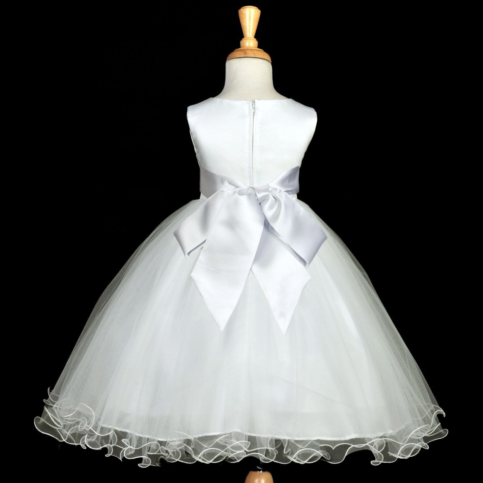Custom Made Beautiful White Flower Girls Dresses For Weddings 2015