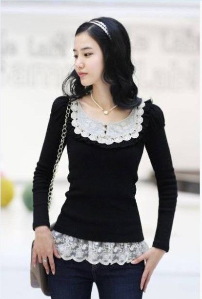 Compra Moda Blusa Blusas De Algodón De Señoras Elegante Blusa De Color  Beige Negro Blusas De Señoras De Moda Barato | Entrega Rápida Y Calidad |  Es.Dhgate