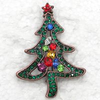 12pcs / lot Wholesale Art- und Weisebroschen-Kristallrhinestone-Weihnachtsbaum Pin Brooch-Weihnachtsgeschenke C420