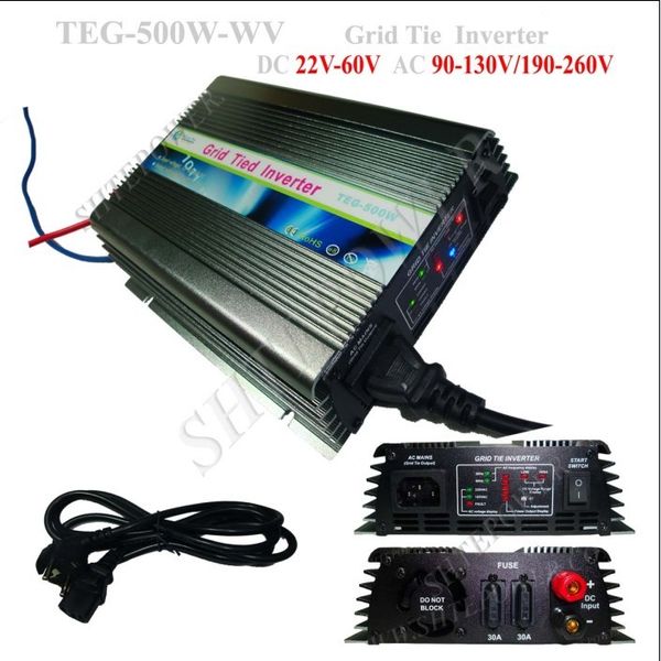 

500w On Grid Tie Solar Power Inverter, DC 24v/36v/48v to AC 220V, 230V, 240V (190-260v)