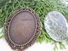 30mmx40mm Antique Bronze and antique silver Oval Pendant Trays with Glass Cabochons 20setlot5502369