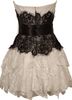 2019 Strapless Bustier Contrast Lace och Crinoline Ruffle Prom Mini Dress Junior Plus Size1392830