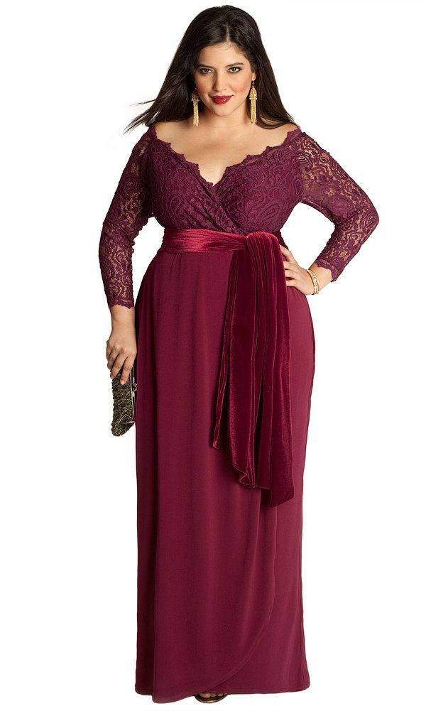 long sleeve formal gowns plus size