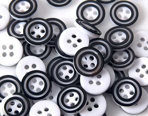 Wholesale button black resale online - Black and white two tone shirt button for children s clothing accessories and DIY trinkets