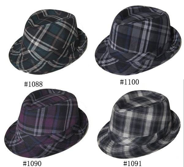 Vérifiez Caps chapeaux Fedora Trendy Sting Brim Hat grille du haut Chapeaux unisexe bouchon Mix de couleurs