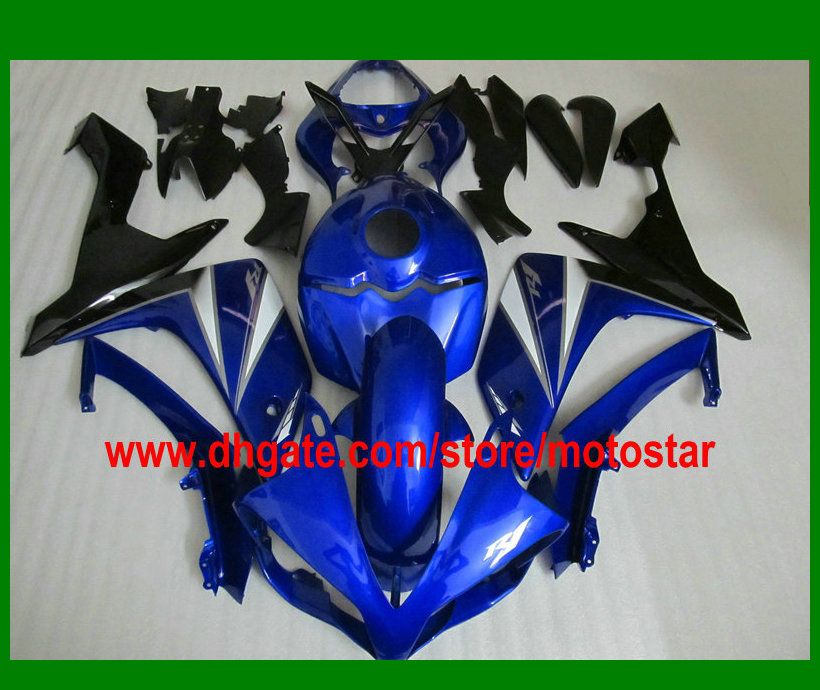 Gratis Anpassa Blue Fairings för YZF-R1 2007 2008 YZF R1 07 08 YZF-R1 YZF1000 Fairing Kit Anpassad färg acceptabel