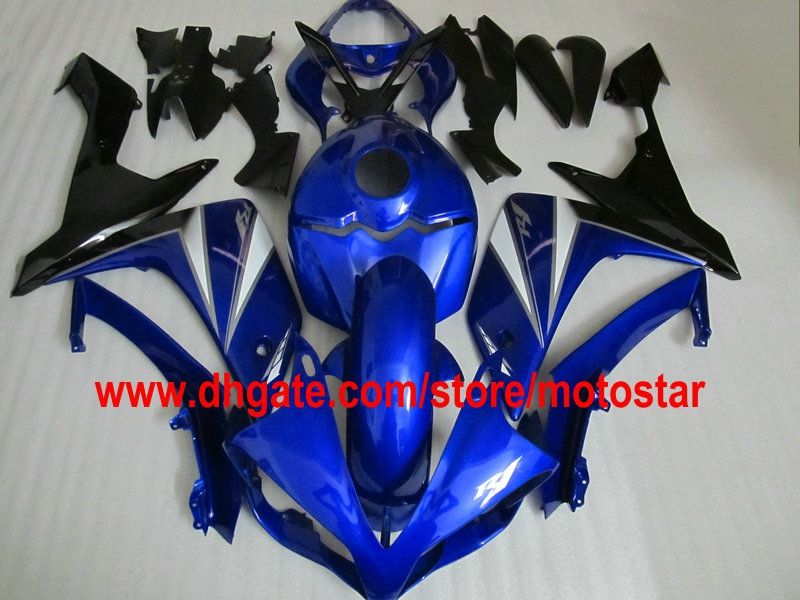 تخصيص fairings الزرقاء ل YZF-R1 2007 2008 YZF R1 07 08 YZF-R1 YZF1000 طقم هدية لون مخصص مقبول