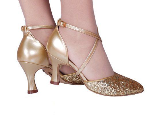 gold ballroom shoes