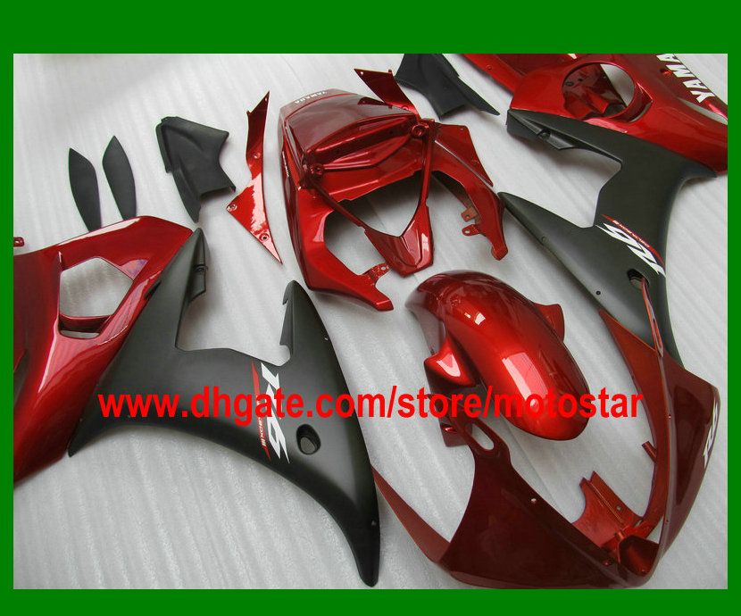 red & matte black fairings for 2003 2004 2005 YZF R6 YZF-R6 03 04 05 YZFR6 600 fairing kit custom