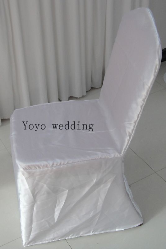 White Color Round Top Banquet Satin Chair Cover A For Wedding,Party,Hotel Decoration Use