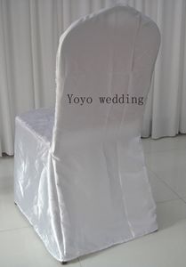 White Color Round Top Banquet Satin Chair Cover 100PCS A Lot For Wedding,Party,Hotel Decoration Use