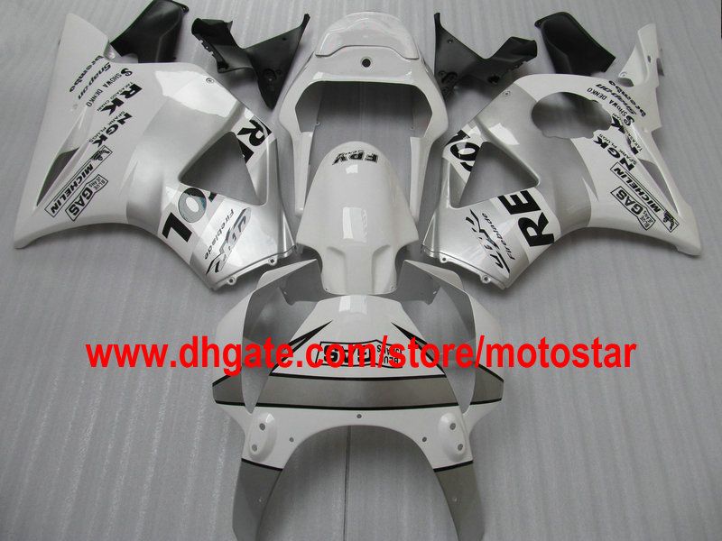 Biały Silver Repsol Wording Kit dla Honda CBR900RR 954 2003 2002 CBR900 954RR CBR954 02 03 CBR954RR Motocykl Road Racing Caulings