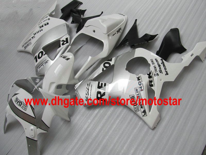 Biały Silver Repsol Wording Kit dla Honda CBR900RR 954 2003 2002 CBR900 954RR CBR954 02 03 CBR954RR Motocykl Road Racing Caulings