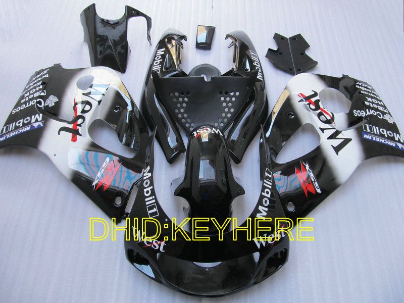 Sales BLK West custom Fairing for SUZUKI 96 97 98 99 00 GSXR600/750 GSX-R750 R600 1996-2000 bodywork