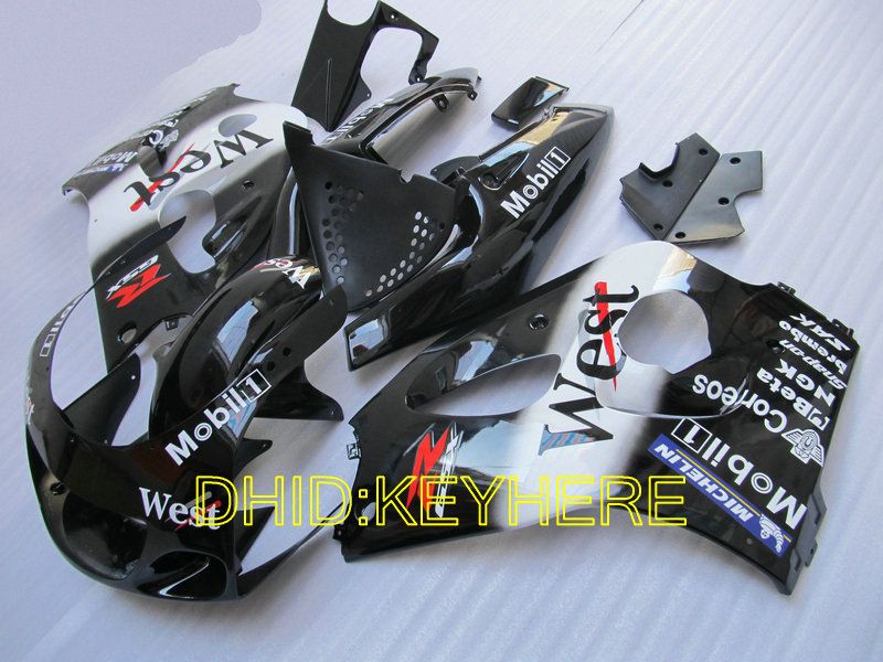 Verkauf BLK West benutzerdefinierte Verkleidung für SUZUKI 96 97 98 99 00 GSXR600 / 750 GSX-R750 R600 1996-2000 Karosserie