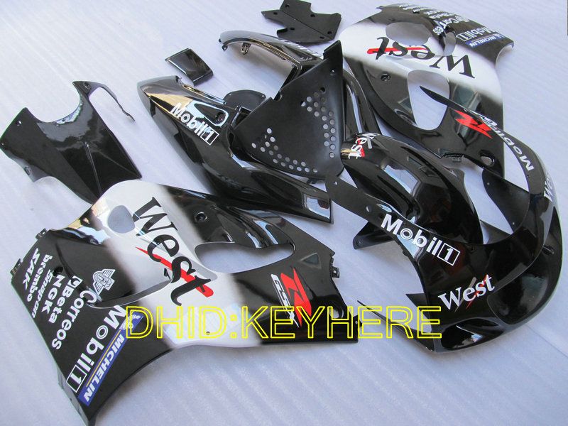 Verkoop Blk West Custom Realing voor Suzuki 96 97 98 99 00 GSXR600 / 750 GSX-R750 R600 1996-2000 Carrosserie