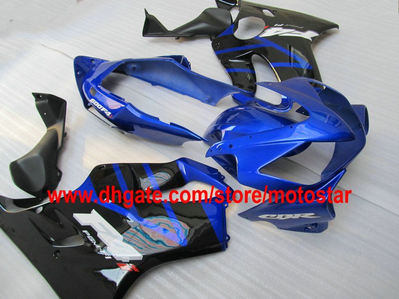 Gratis Anpassa Fairings för Honda Fairing Kit CBR600F4I CBR600 F4I 04 05 06 07 CBR 600 2004-2007 Blå svart ABS-karosseri