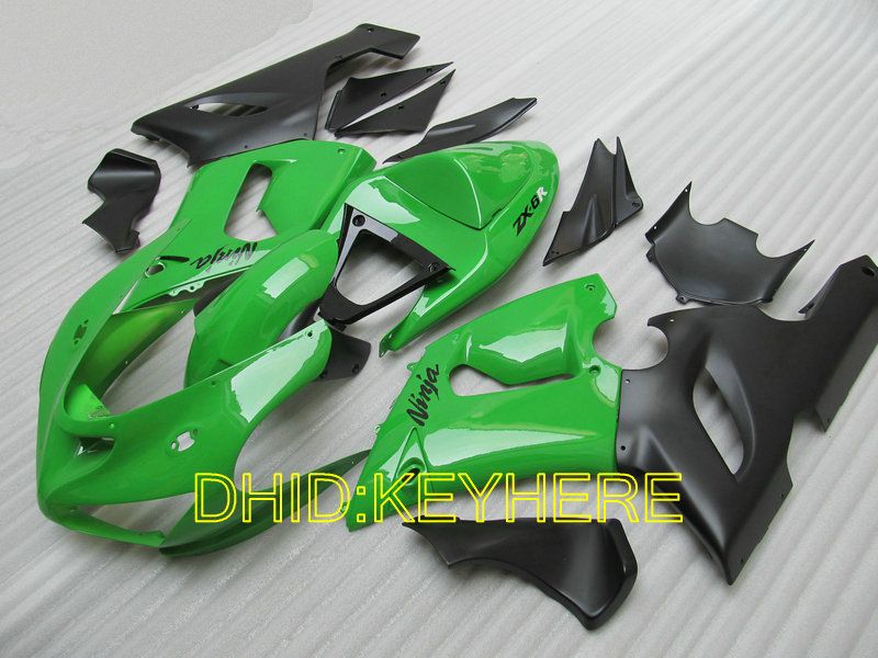 Personalizado verde / blk moto ABS carenagem de corrida KIT para 2005 KAWASAKI Ninja ZX6R 05 06 ZX 6R 2006 bodykits