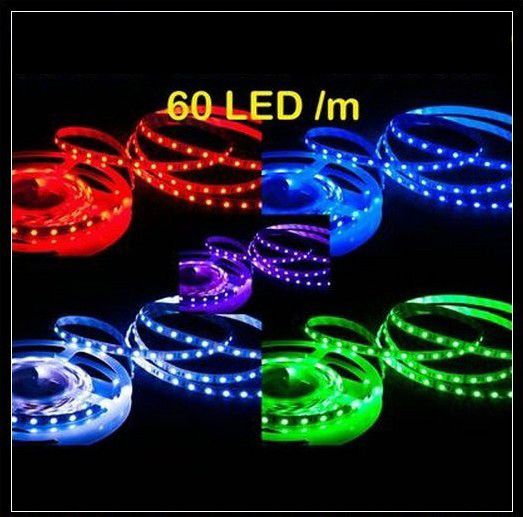 Tira de LED ultrablanca brillante de 5M azul verde rojo 5050 SMD impermeable Flexible 300 luz DC 12V