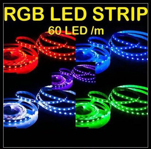 Julklappar LED Strip Light RGB 5M 5050 SMD 300LED Vattentät IP65 + 44Key Controller + 12V Strömförsörjning med Box Retail Package DHL Ship