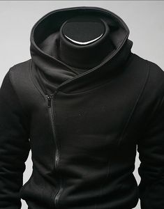 Qltrade_3 Hot Sprzedaż Męskie Zip Slim Zaprojektowany Kurtka z kapturem Assassins Creed Black Top Coat