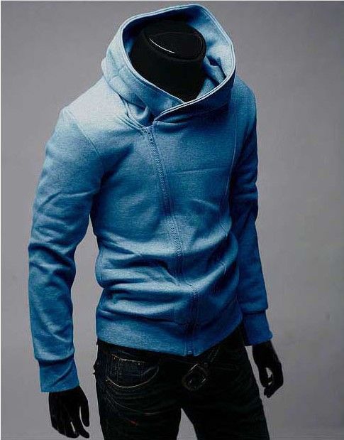 Qltrade_3 Hot Sales Mens 지퍼 슬림 한 디자인 까마귀 자켓 어쌔신 크리드 블랙 탑 코트