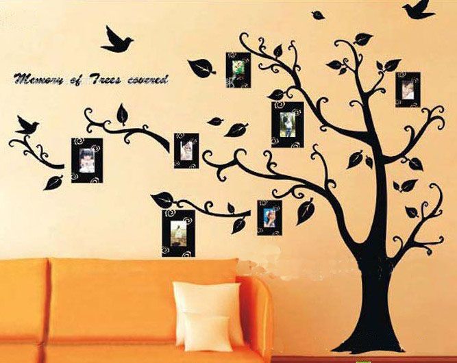LARGE Black Photo Picture Frame Tree Vine Branch Removable Wall Decor