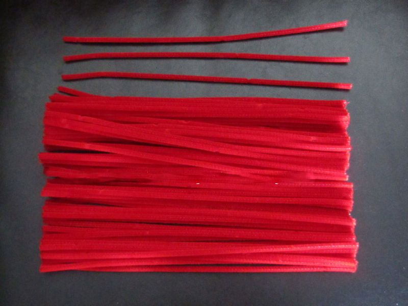 Yaratıcı Sanatlar Şönil Kök Kırmızı Şönil Craft Boru Temizleyicileri Kaynaklanıyor, 6 mm x 12 inç, 500 birim