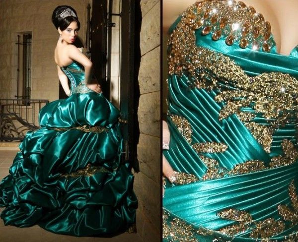 green and gold prom