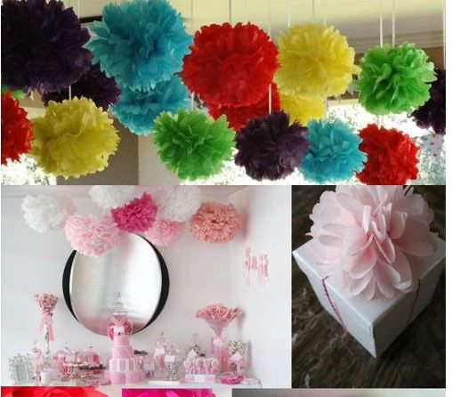 장식용 꽃 화환 12 인치 최고의 웨딩 장식지 Pom Pom Blooms Tissue Paper Flower Balls