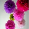 Pompones de papel de seda de 14 pulgadas Linterna de papel Pom Pom Blooms Bolas de flores