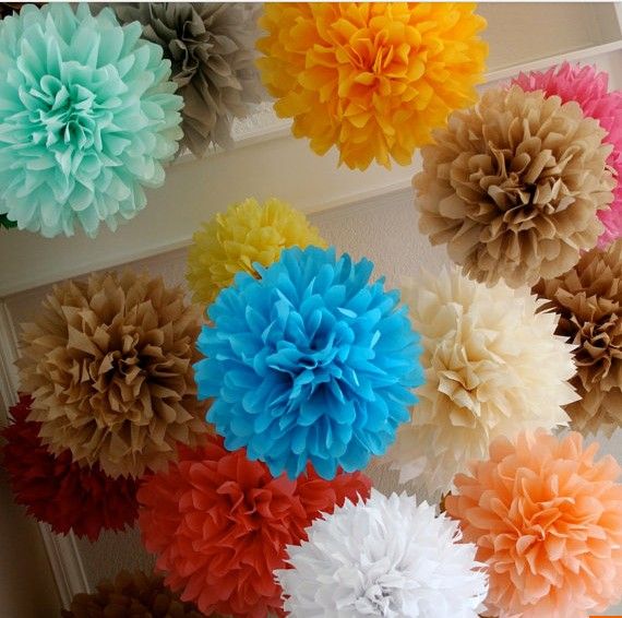 Flores decorativas grinaldas 12 polegadas Melhor papel de decoração de casamento pom pom floresce bolas de flores de papel de papel