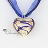 valentine's day heart love glitter with lines lampwork murano Italian venetian handmade fashion jewelry necklaces MUP124