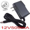 100PCS AC 100V-240V محول محول DC 12V 500MA / 0.5A التيار الكهربائي الولايات المتحدة التوصيل + مجاني صريح