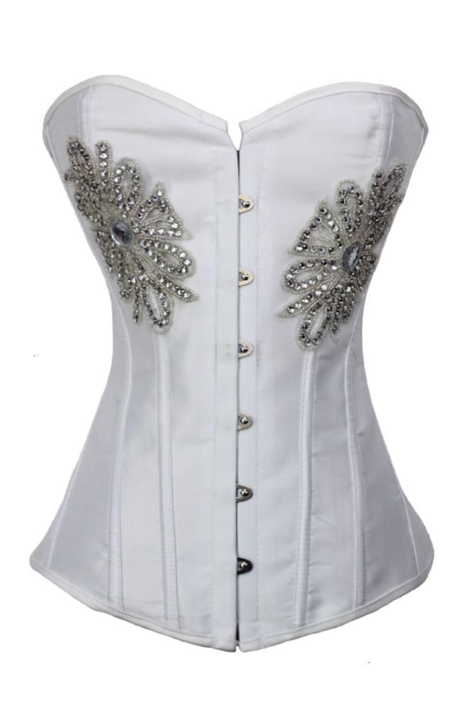 2020 White Rhinestones Outerwear Corset Tops 5253 Cheaper Price Drop