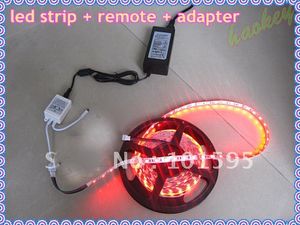 500M 5050 RGB LED Strip 5M 300 LED IMPERMEABILE 44 tasti IR REMOTE Alimentazione controller AC 110V 240V Più economico tramite DHL FEDEX