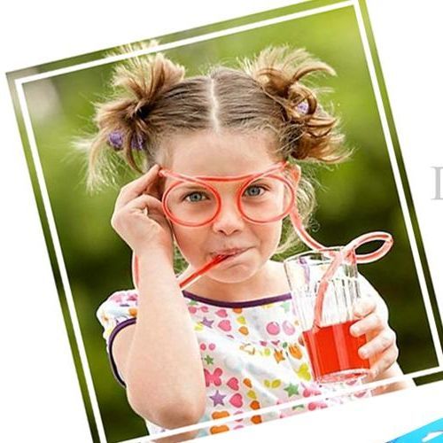 Hot Creative Wacky Crazy Straw Glasses Straw Fun Glasses Straw, Novelty