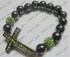 20st * Xmas Present 10mm Mix Crystal Disco Pave Ball Sideway Rhinestone Cross Armband