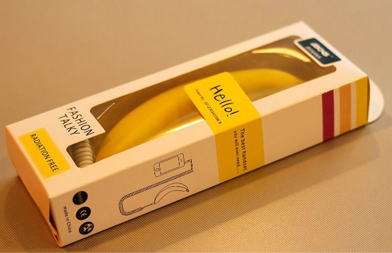 New Banana Telephone 3.5mm Jack Plug Handset Handheld Receiver Speaker