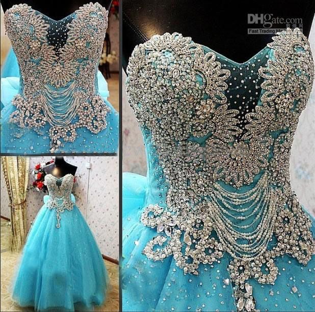 wedding gown blue colour