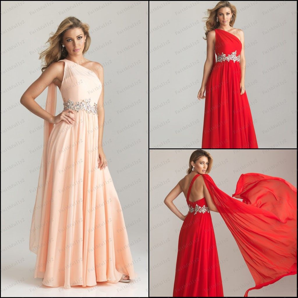 one shoulder grecian style dress