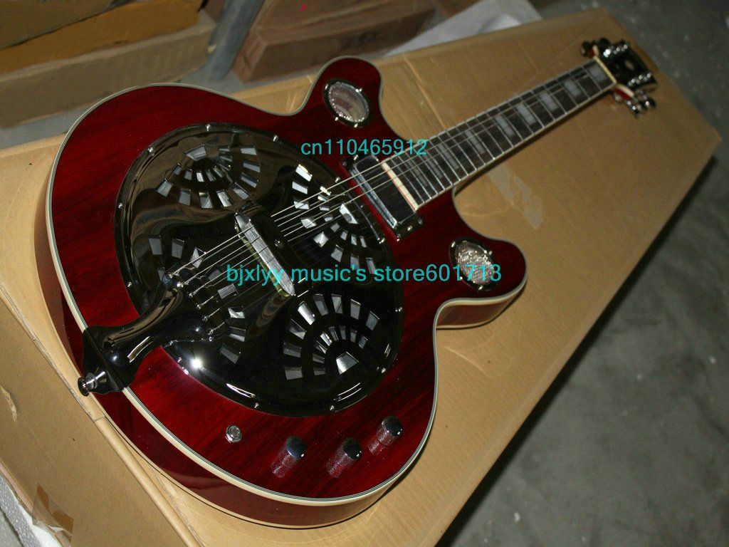 Top Newest Dobro Resonator Electric Guitar Red BEST Guitars Left Handed
