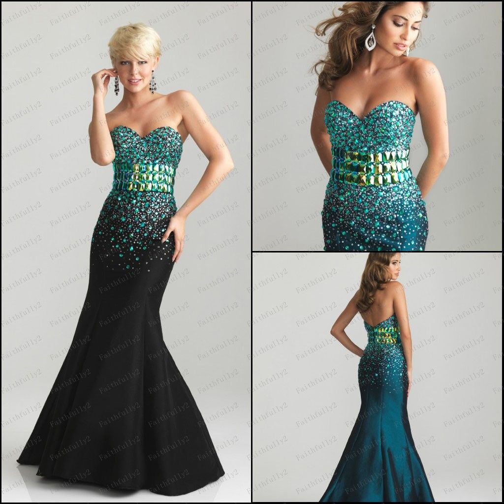 teal mermaid bridesmaid dresses