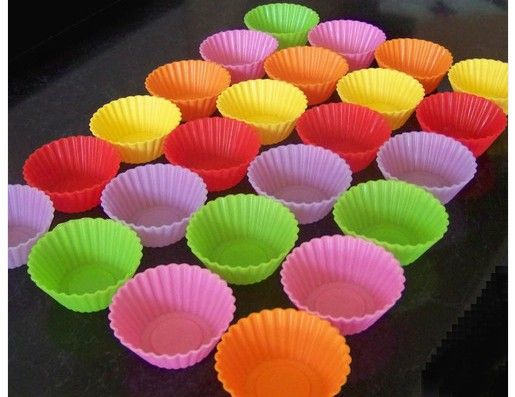 Okrągły kształt Silikonowa Galaretowa Forma Pieczenia 7 CM Muffin Cup Cups Cupcake